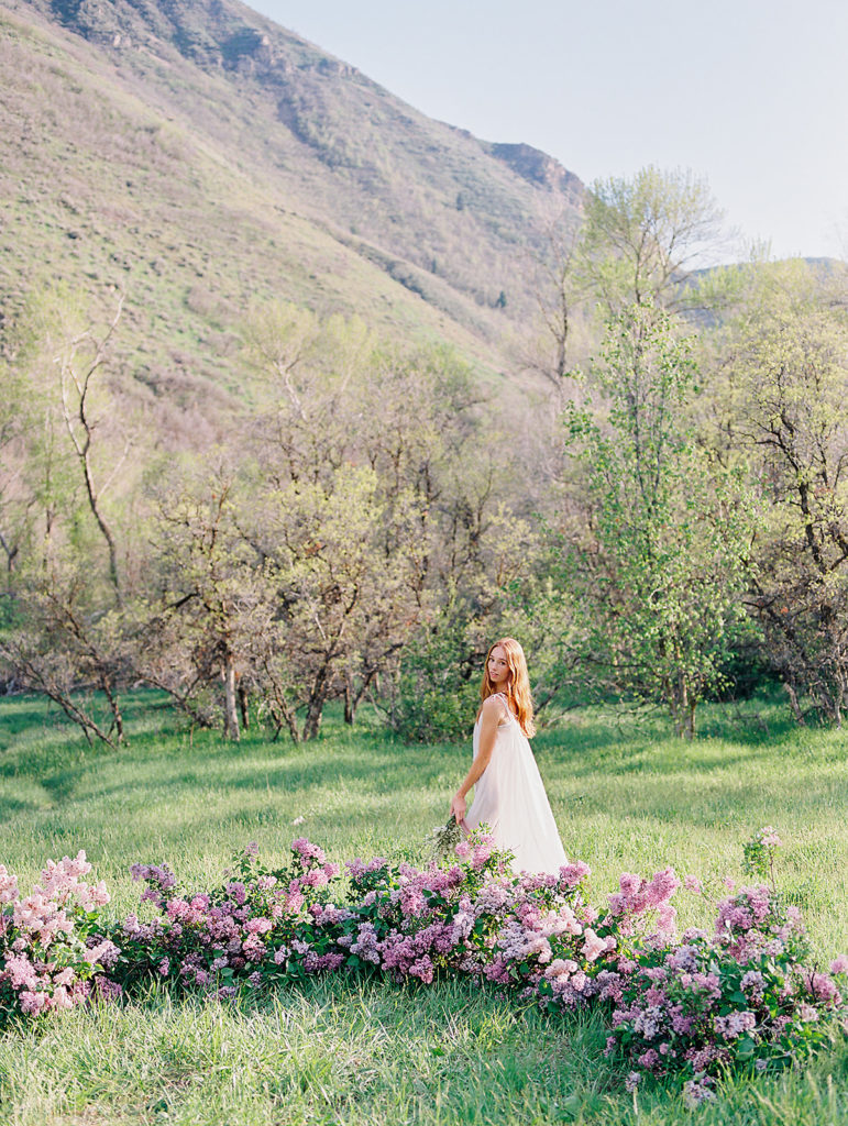 Spring lilac shoot in Utah mountains | Fine Art Photography | Alora Lani