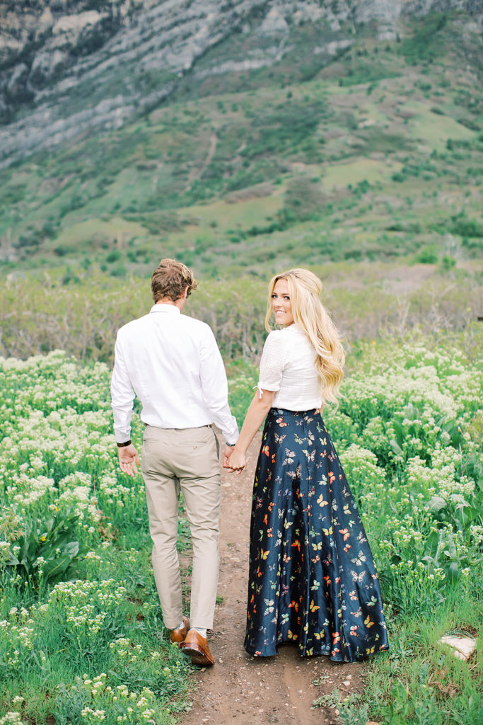 Semiformal Mountaintop Engagement Photos at Squaw Peak in Provo Utah | Photographed by Fine Art Wedding Photographer, Alora Lani