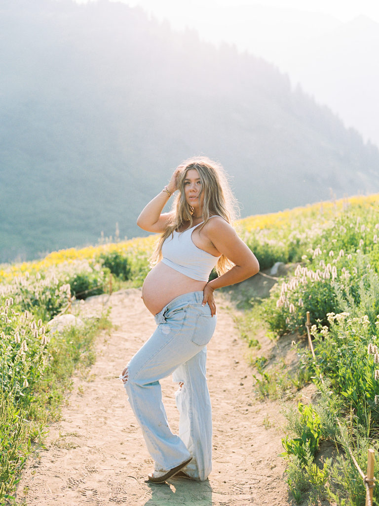 Albion Basin Maternity Photos by Utah Lifestyle Photographer Alora Lani