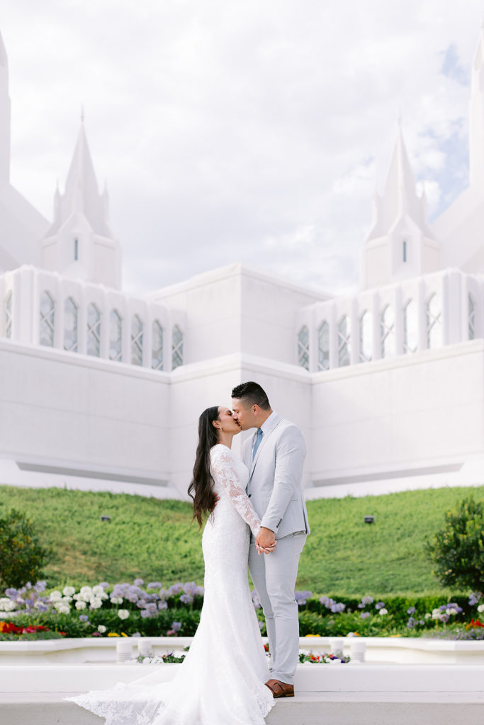 San Diego Formal Wedding Photos at The San Diego Temple | Alora Lani Southern California Wedding Photographer