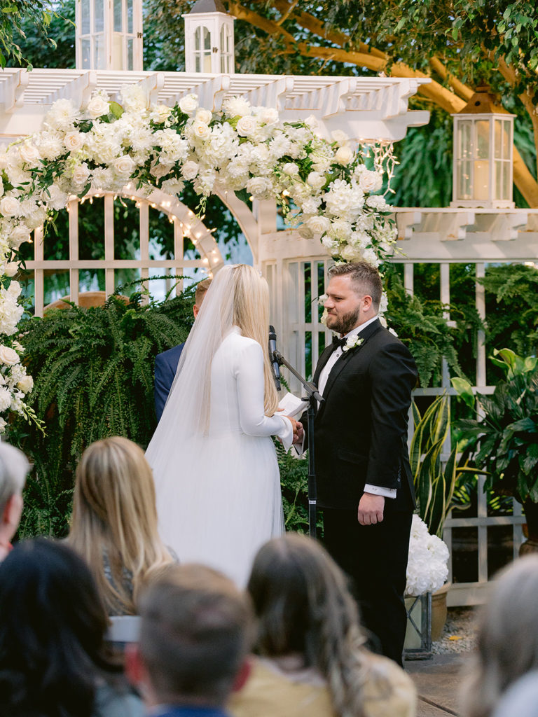Greenhouse Wedding Ceremony at Le Jardin Venue Near Salt Lake City | Utah Wedding Photographer 