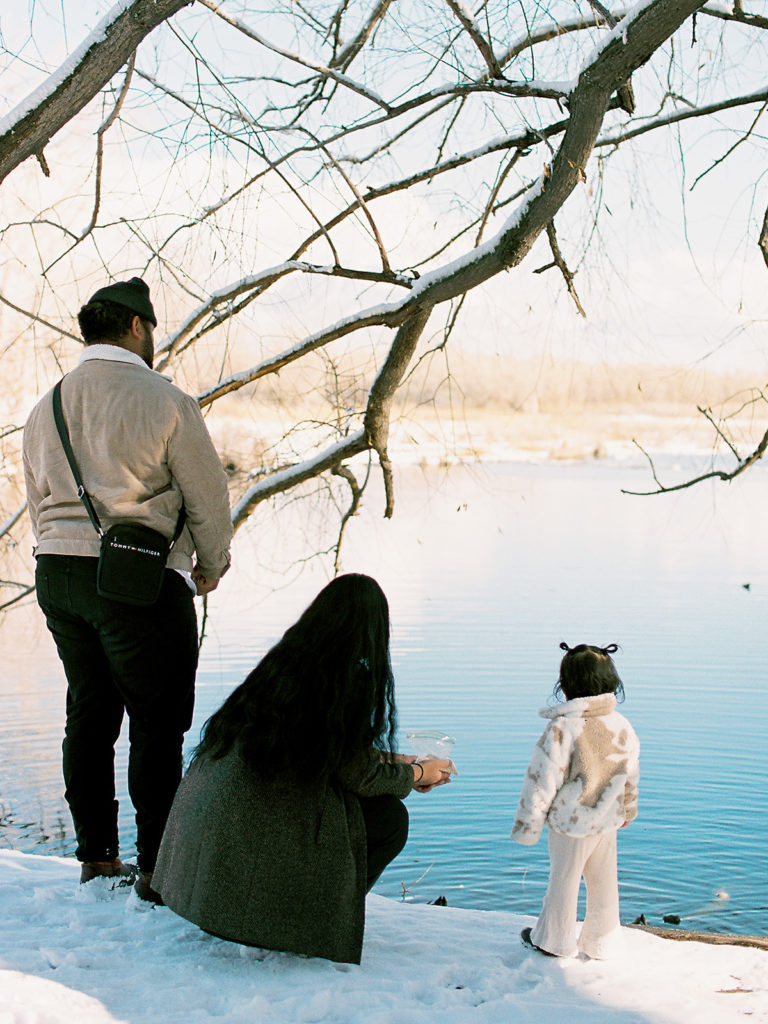 Winter family photos with a toddler in Lehi Utah | Utah Valley family photographer Alora Lani | Winter film family photos